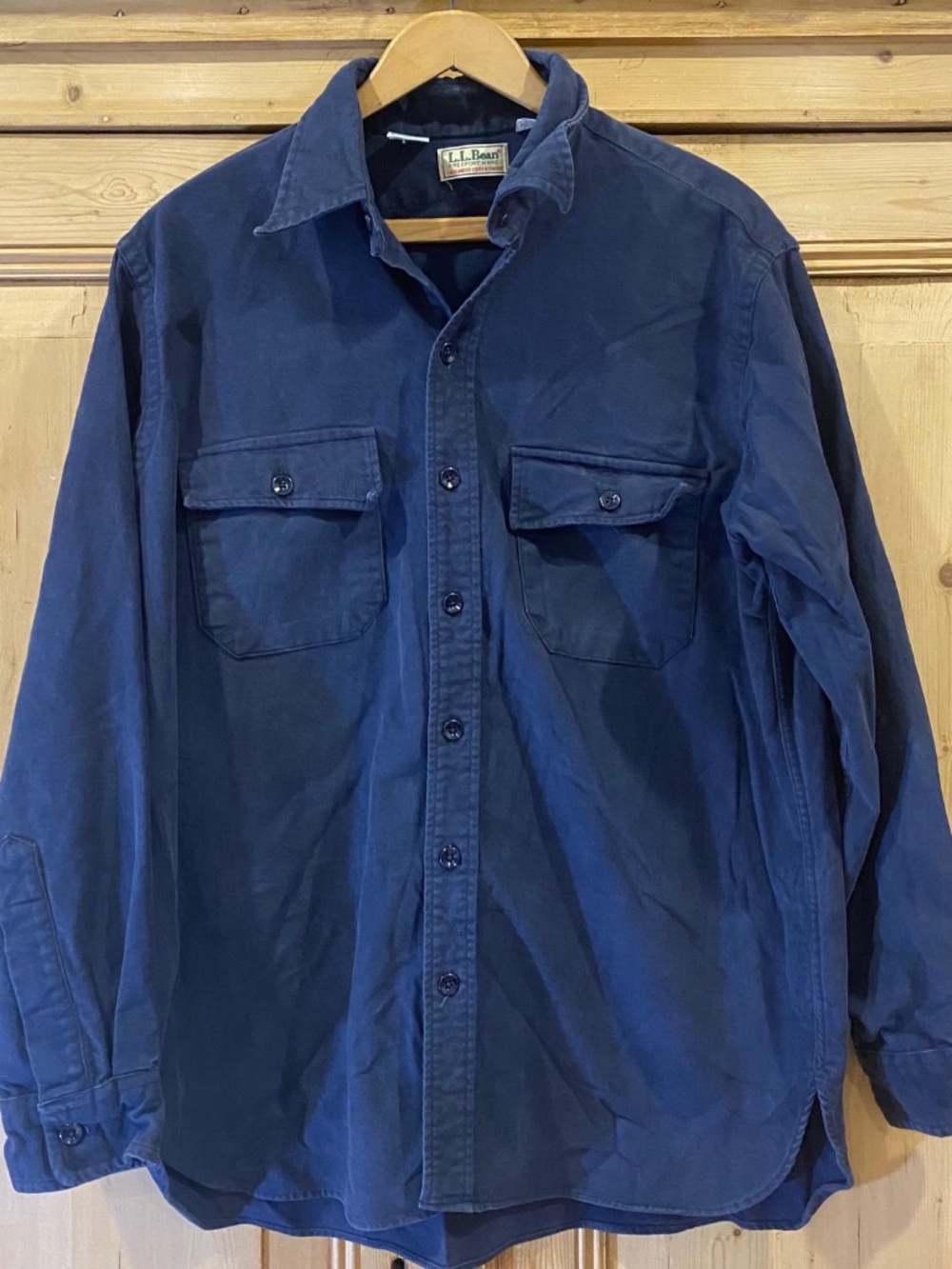 Vintage L.L. Bean Traditional Fit Chamois Cloth Shirt Mens Size Large